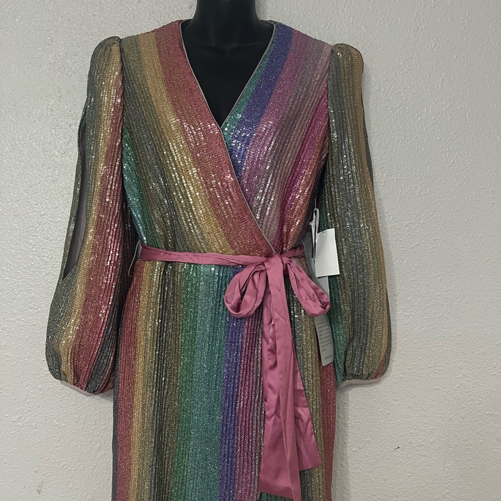 Harlyn Multicolor Long Sleeve Sequin Dress